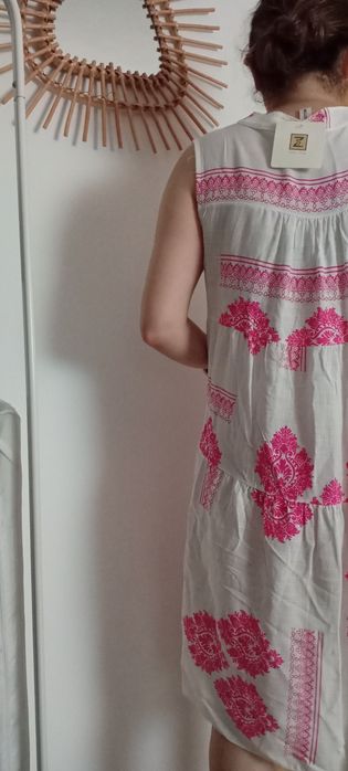 Vestido estilo linho - tam.unico