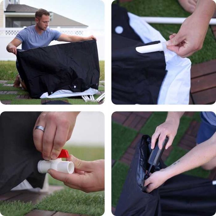 Wanna do morsowania składana beczka balia lód 360l termometr