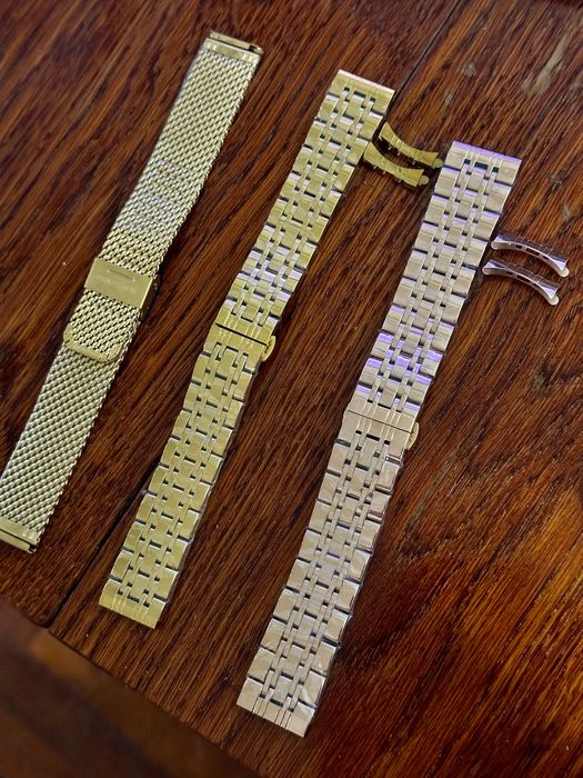 Браслет для часов 20мм цвет золото