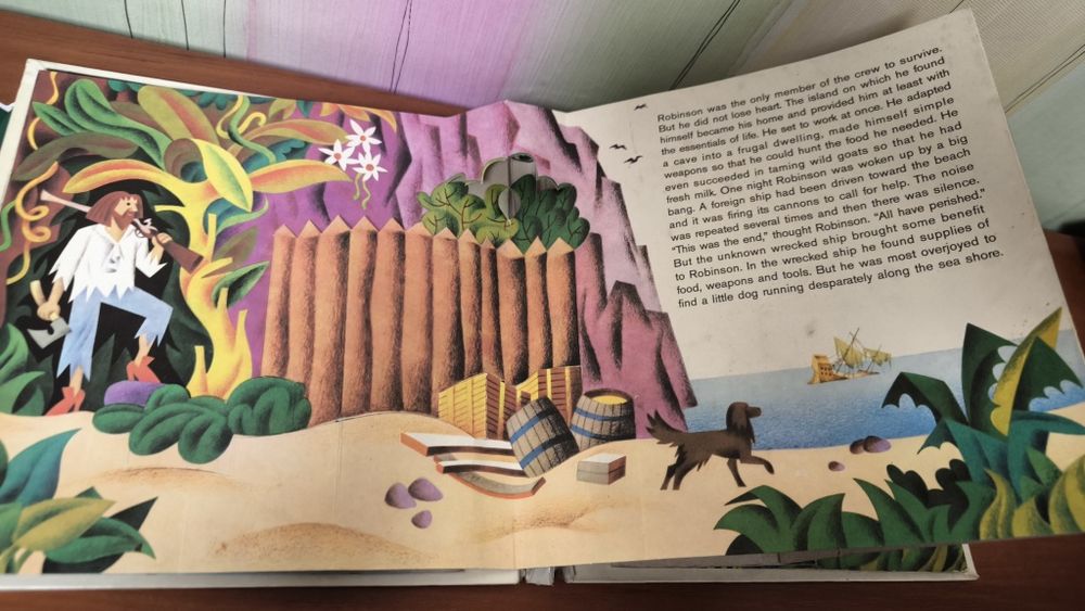 Дитяча книга Робін Крузо на англійській 1975 рік Чехословаччина