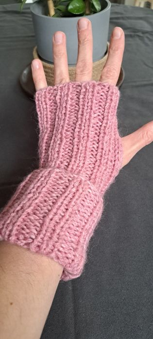 Różowe mitenki/ rękawiczki Handmade.