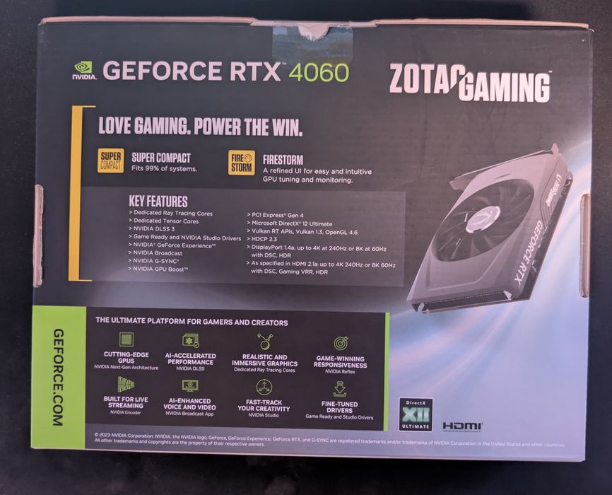 ZOTAC GeForce RTX 4060 8 GB Single Fan – Nova