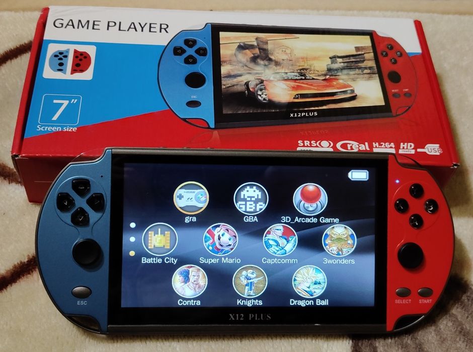 Konsola X12 Plus do gier przenośna 7" + akcesoria!
