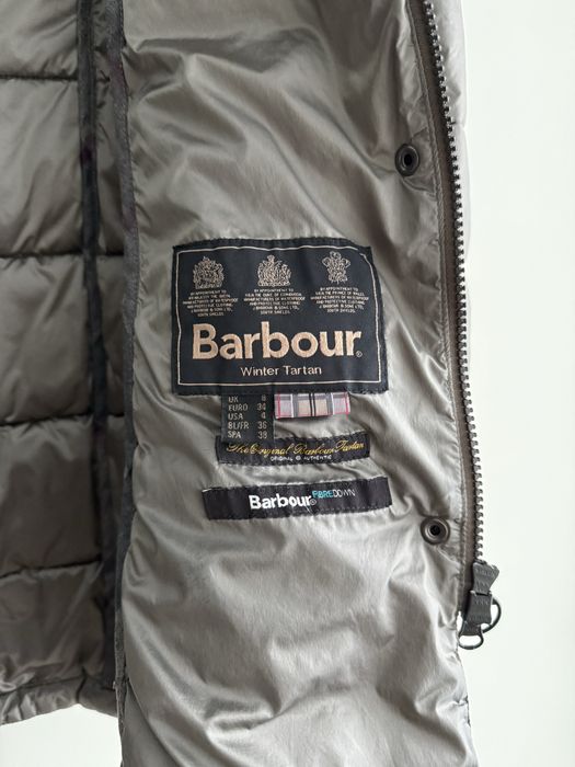 Barbour winter tartan жіночий мікропуховик XS розміру