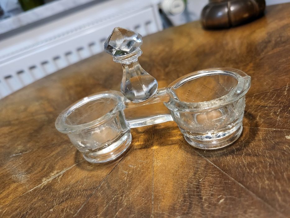 Kryształowy przyprawnik, kabaret na pieprz i sól