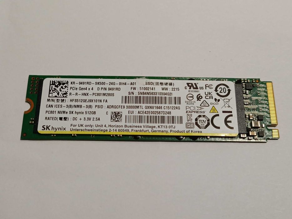 512Gb SSD диск SK Hynix PC801 NVMe PCIe 4x M.2 2280