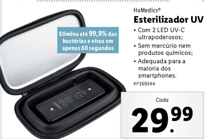 Esterilizador UV para telemóvel.
