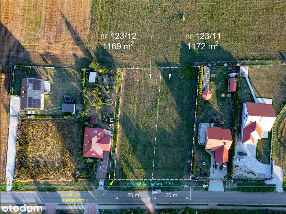 Działka budowlana 1169 m² w Zębicach | prąd + woda | MPZP - Widok 3