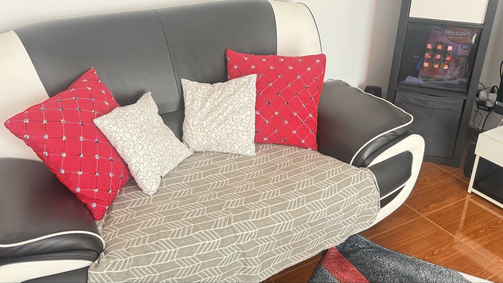 Sofas em pele preto e branco