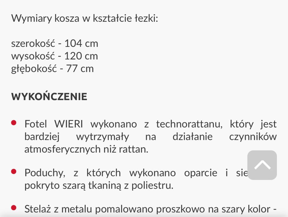 Fotel wiszący kokon/huśtawka