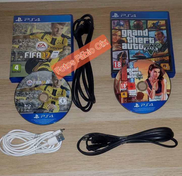 Ps4 Slim Edição Limitada Em Branco + 1 Comando Original Sony Branco + Gta V + Fifa 17 ( Teste Na Hora Disponível)