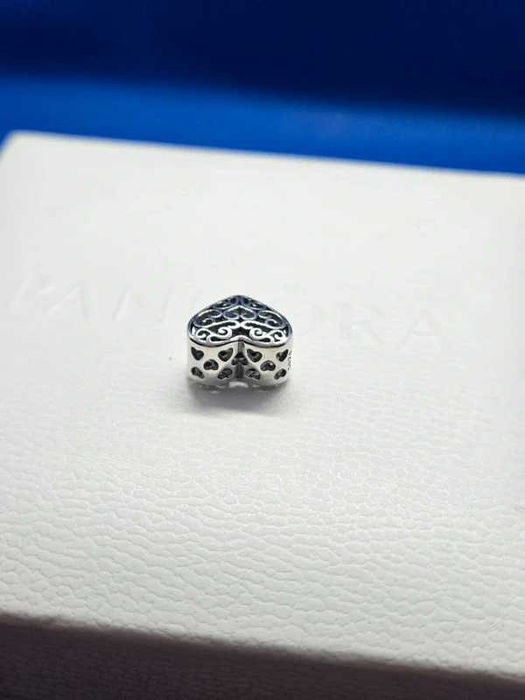 Nowy charms srebrny 925 w kształcie serca – bez pudełka