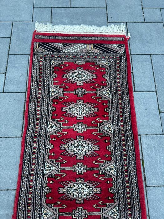 Sygnowana Pakistańska Buchara Ręcznie Tkana Wełniana Chodnik 169x50