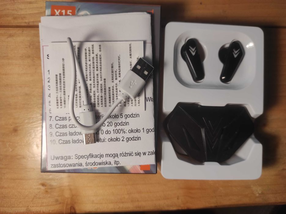 Słuchawki X15 douszne Bluetooth 5.3 Sportowe Dotykowe