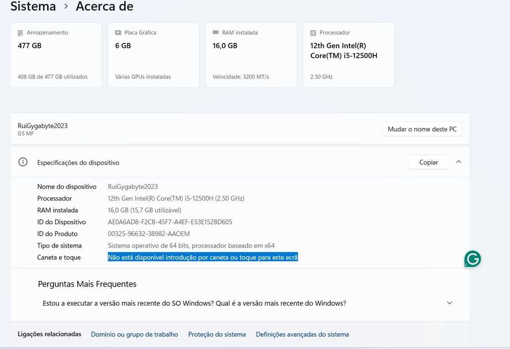 Gigabyte G5 MF | i5-12500H | RTX 3060 | 16GB