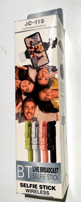 Selfie Stick Bluetooth JC-11S com Luz LED e Tripe - Novo