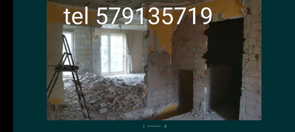 Wyburzanie ścian,wyburzenia,rozbiórki,skuwanie tynków,wywóz gruzu