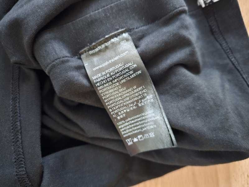 Sukienka Calvin Klein Jeans S czarna logo na taśmach