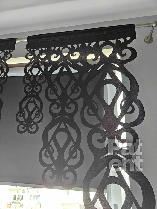 Firana panele ekranowe 60x100 cm żakardowe 2 sztuki na okno czarne
