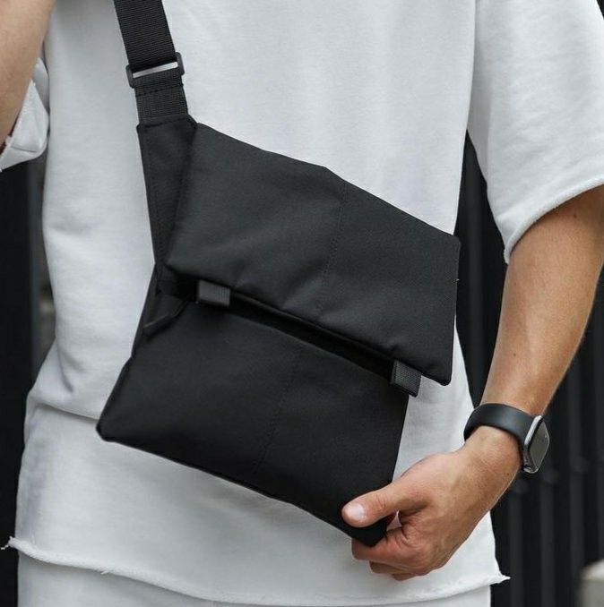 Сумка черная с кобурой, сумка мужская, сумка через плечо, барсетка