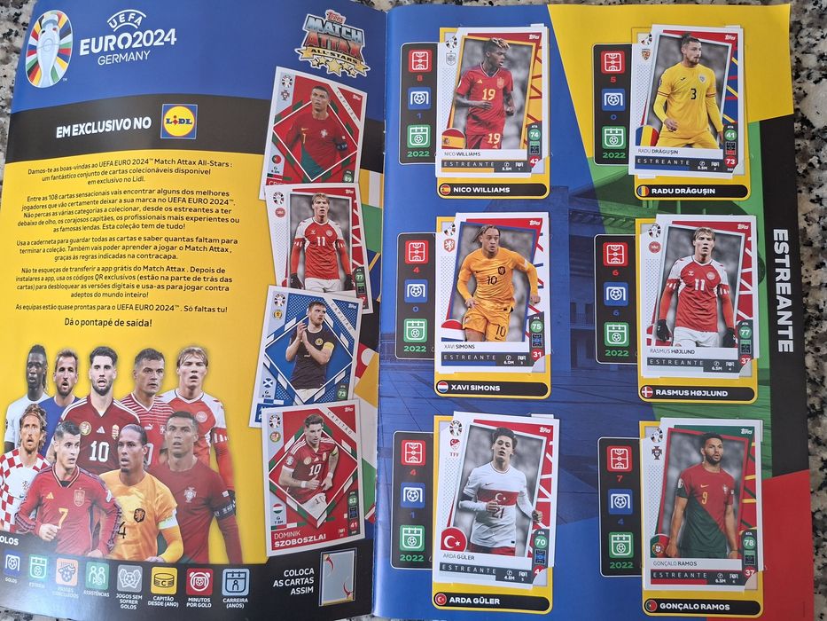 Caderneta completa cartas Euro 2024