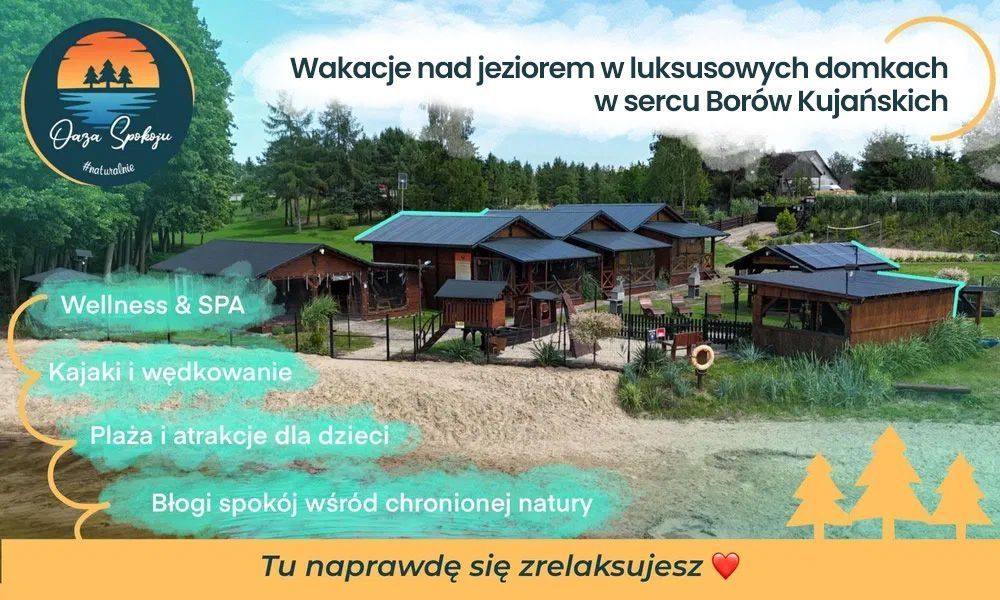 Domek nad jeziorem z jacuzzi, sauną i strefą masażu .