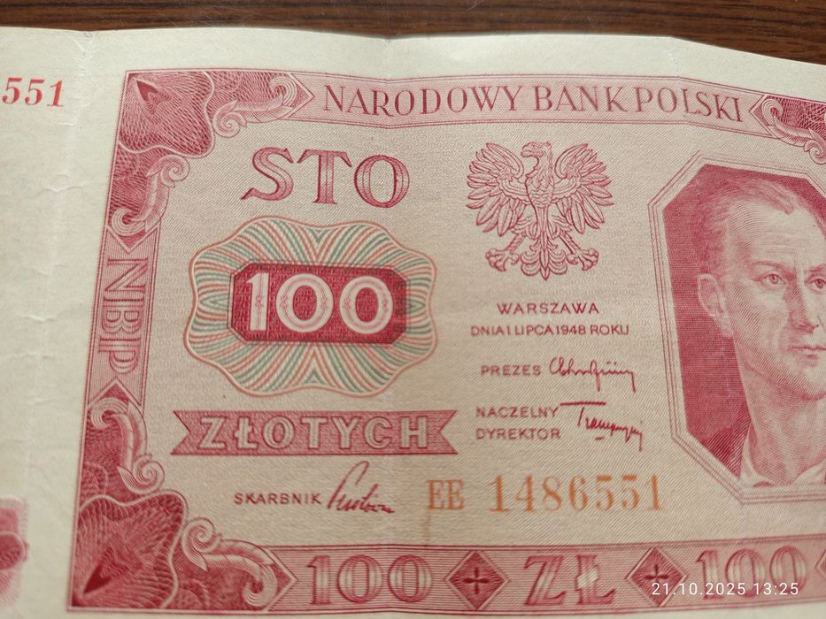 Banknot 100 złotych Seria EE