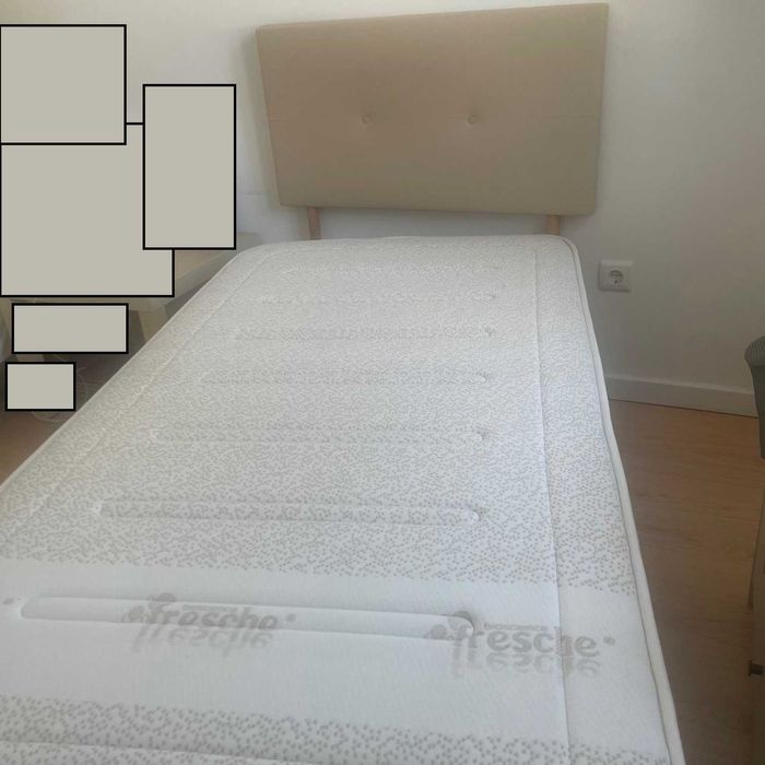 URGENTE - Base de Cama solteiro, Cabeceira e Colchão