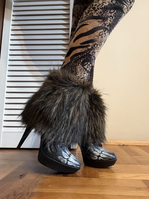 Меховые гетры одежда каверы на ботинки сапожки