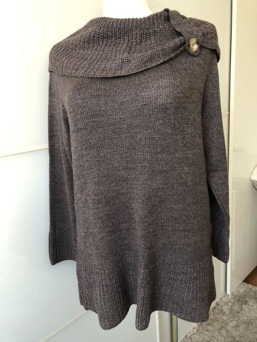 Oryginalny brązowy golf z dodatkiem wełny 48