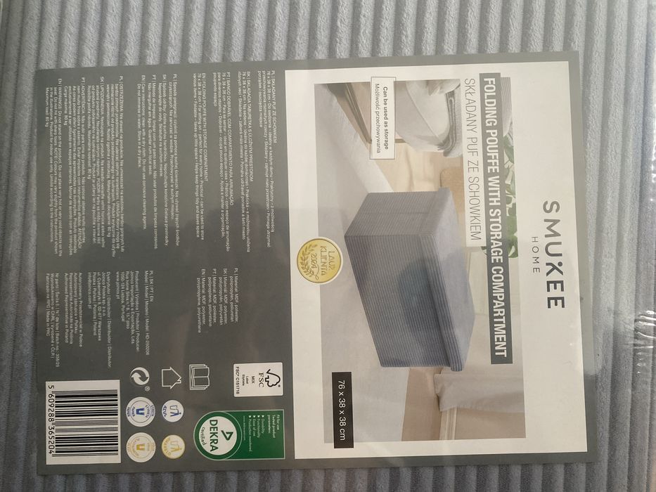 Pufa skladania ze schowkiem