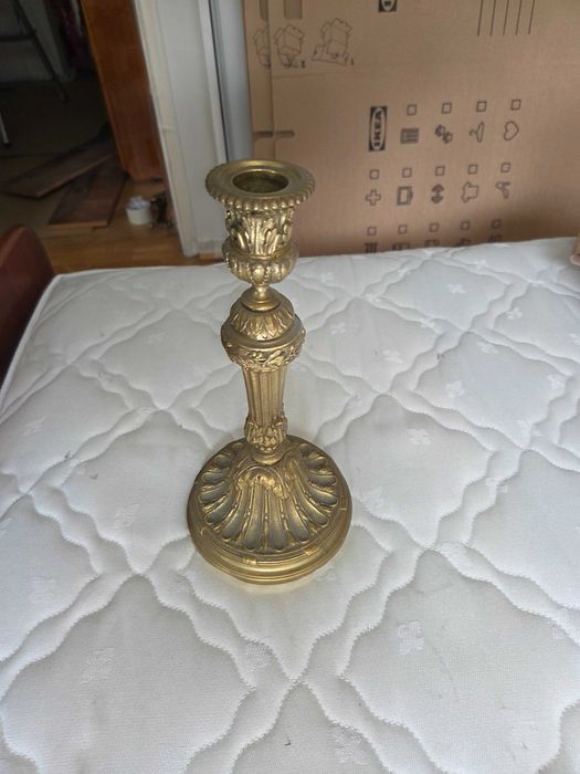 Świecznik antyk brąz