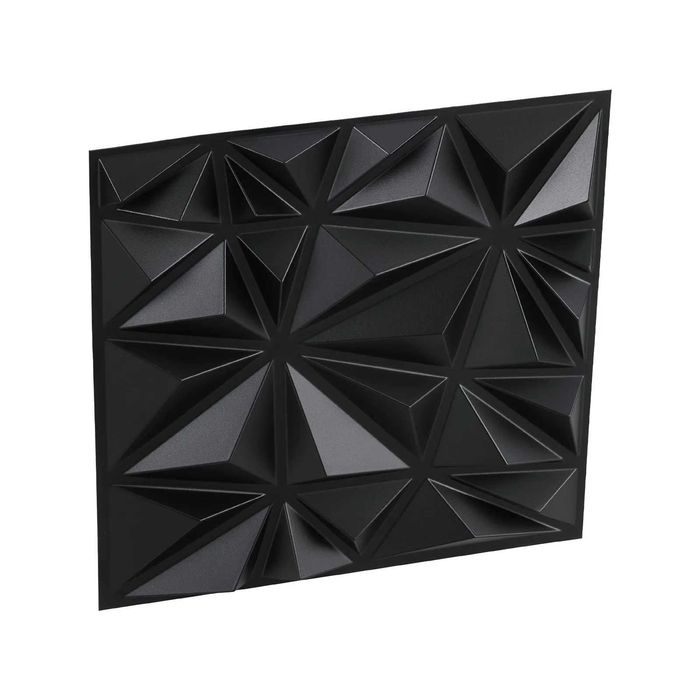 DUŻY ZESTAW 33 SZT !! Panele ścienne dekoracyjne 3D diament czarny mat 3m2