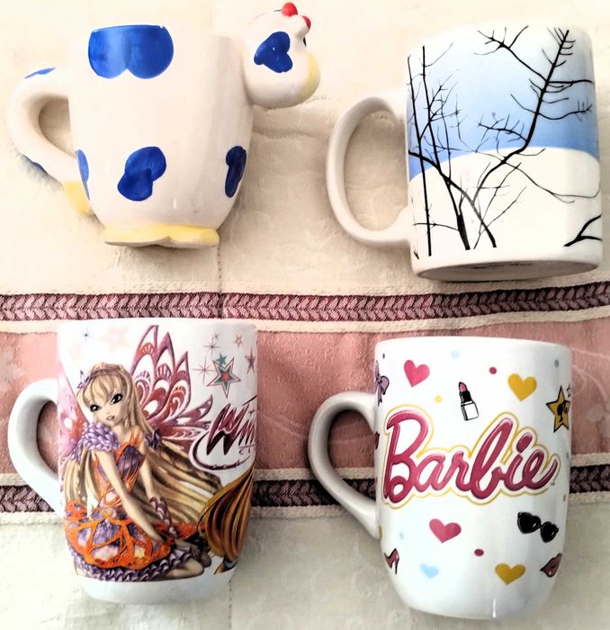 Conjunto 4 Canecas Cerâmica Disney Barbie Divertidas64751680650498121