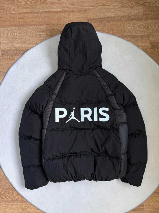 Новий Пуховик JORDAN × PSG PUFFER JACKET, курточка чорна джордан псж чорна