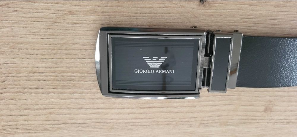 GIORGIO ARMANI elegancki pasek do spodni automatyczny skóra 100%