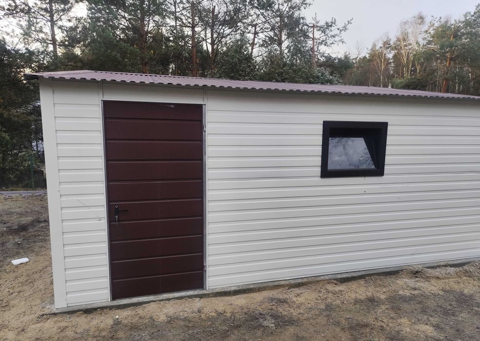 Garaż blaszany, blaszak 6x6 paleta ral,brąz, biały