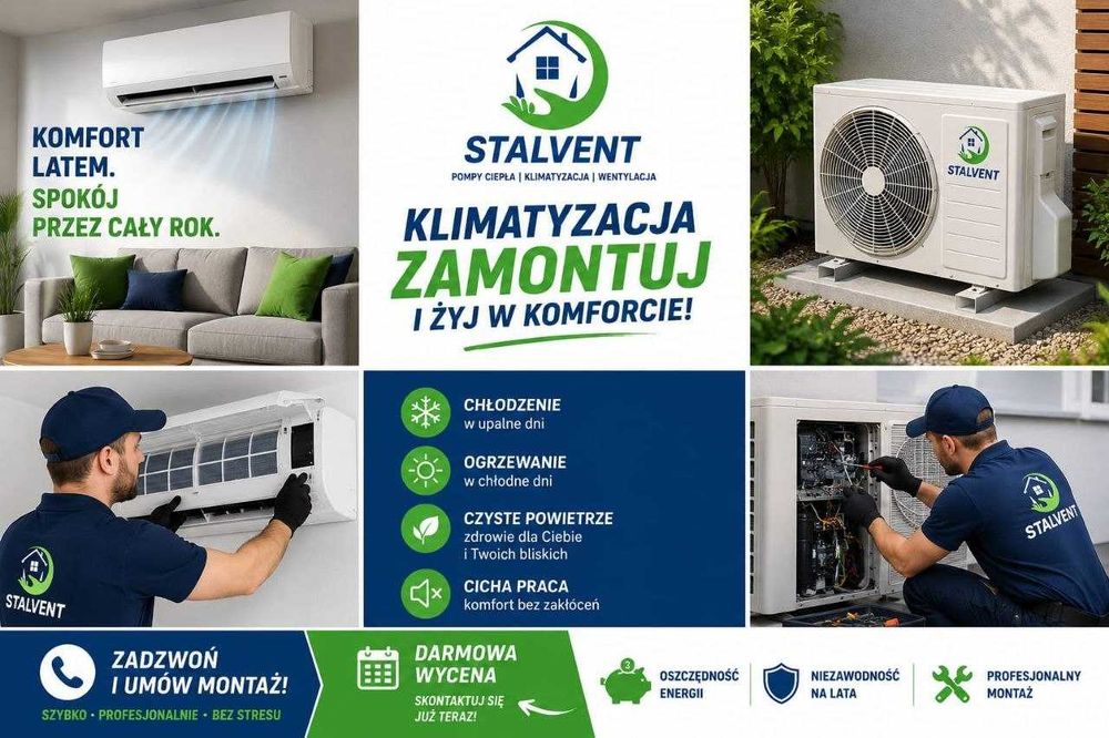 Montaż Klimatyzacji / Łapanów / Kraków / Wieliczka / Myślenice / Dobczyce / Limanowa / Nowy Sącz