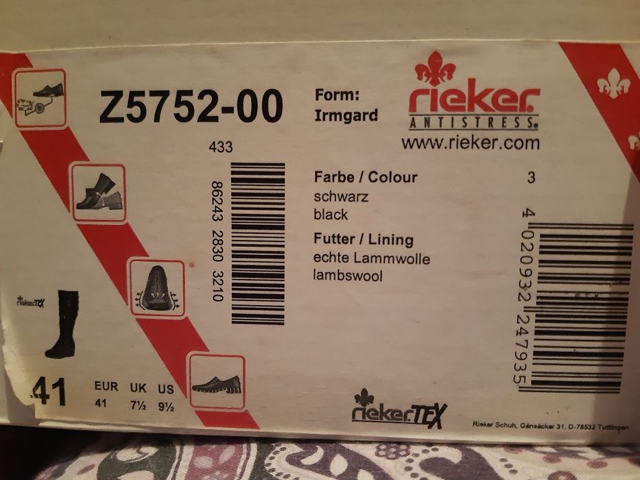 Жіночі сапожки rieker