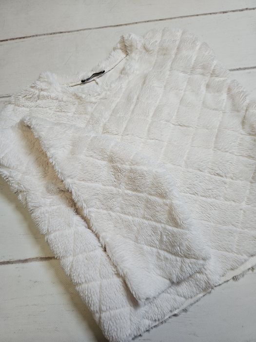 Sweter damski pluszowy ciepły kremowy zara r.M