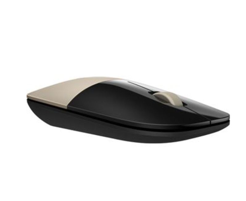 Rato ótico HP, em preto e dourado