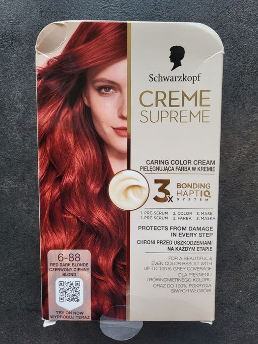 Farba do włosów w kremie - czerwony ciemny blond