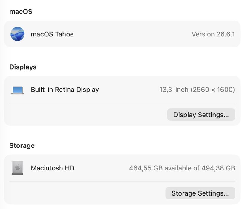 MacBook Pro 13 2020 M1 16GB RAM 512GB SSD 90%