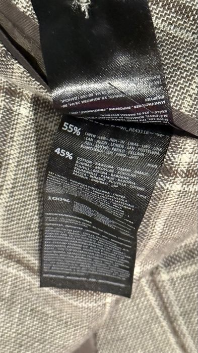 Marynarka w kratę lniana Linen Blend Reserved M slim fit