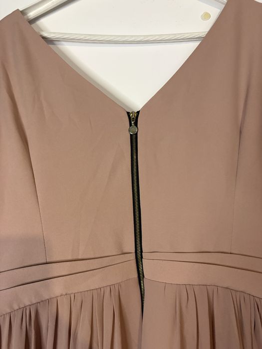 Elegancka suknia długa sukienka maxi brudny róż na wesele