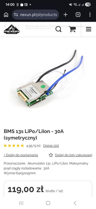 BMS 13s LiPo/LiIon - 30A (symetryczny)