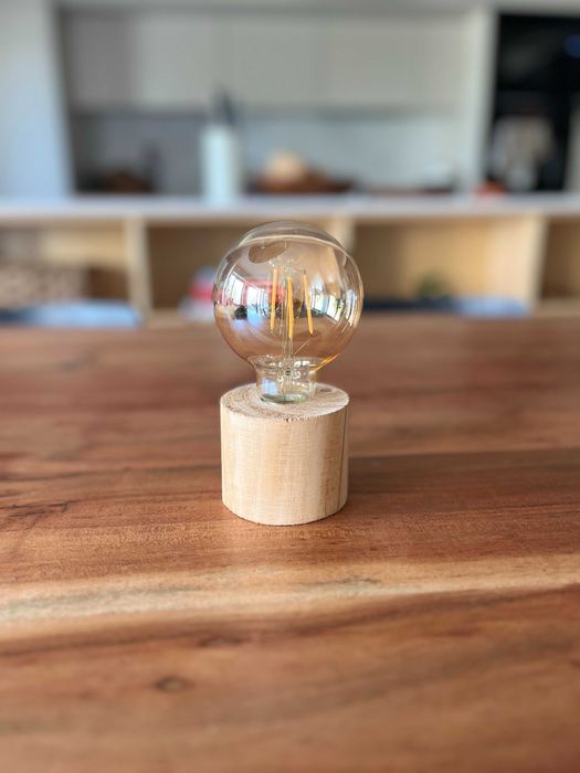 Zara Home Candeeiro de mesa de madeira para mesa de cabeceira