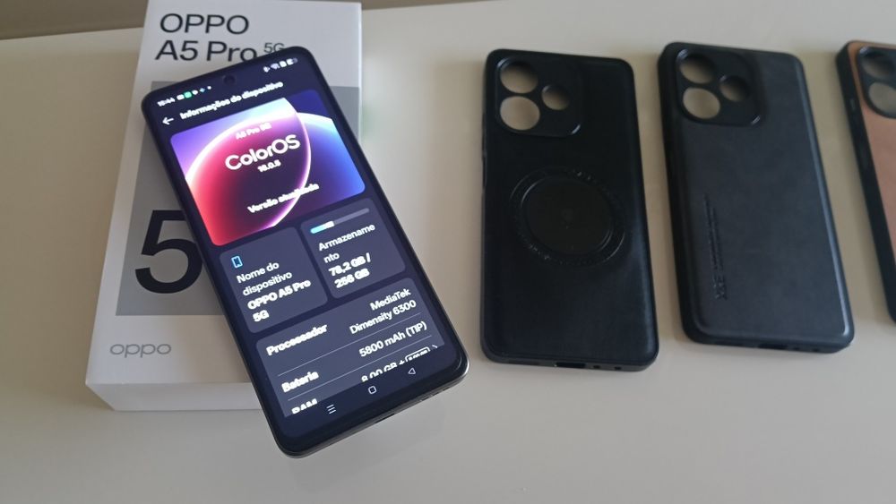 OPPO A5 pro 5G , como novo, 8 de RAM , 256 GB de memória com embalagem e 3 capas