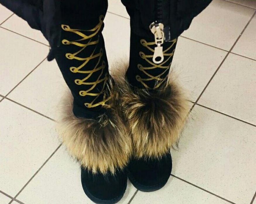 Угі на дівчинку , угги с опушкой детские, зимове взуття