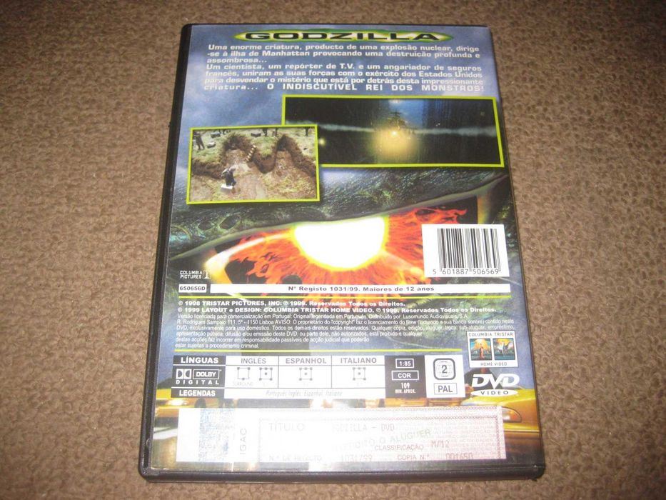 DVD "Godzilla" com Matthew Broderick